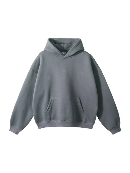 Streetwear Unisex Oversized Grey Fleece Hoodie